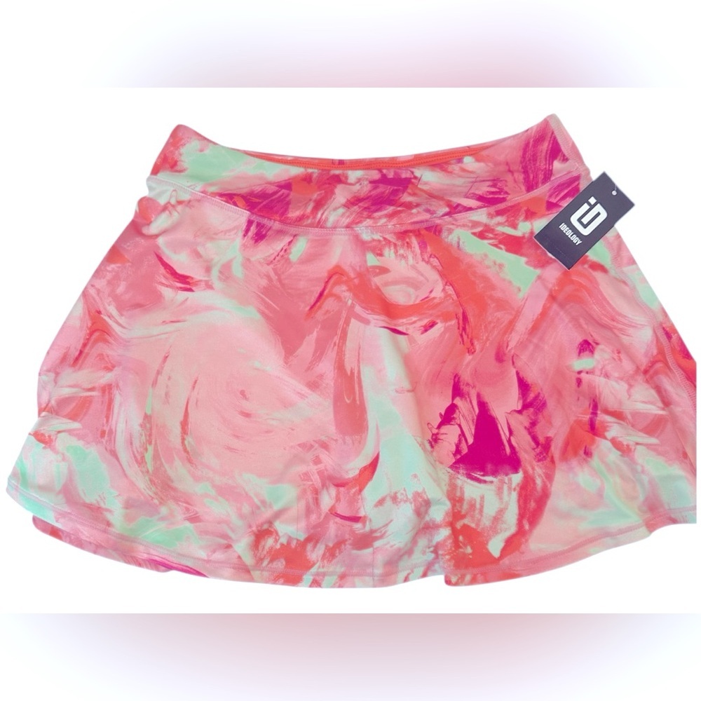 ID Ideology Girls Size L Scratched Paint Skort Pink Shock Elastic Waist - Picture 2 of 4